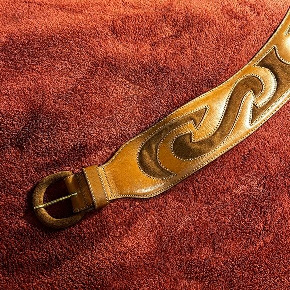 Vintage Brown Leather Fashion Belt - Picture 8 of 13